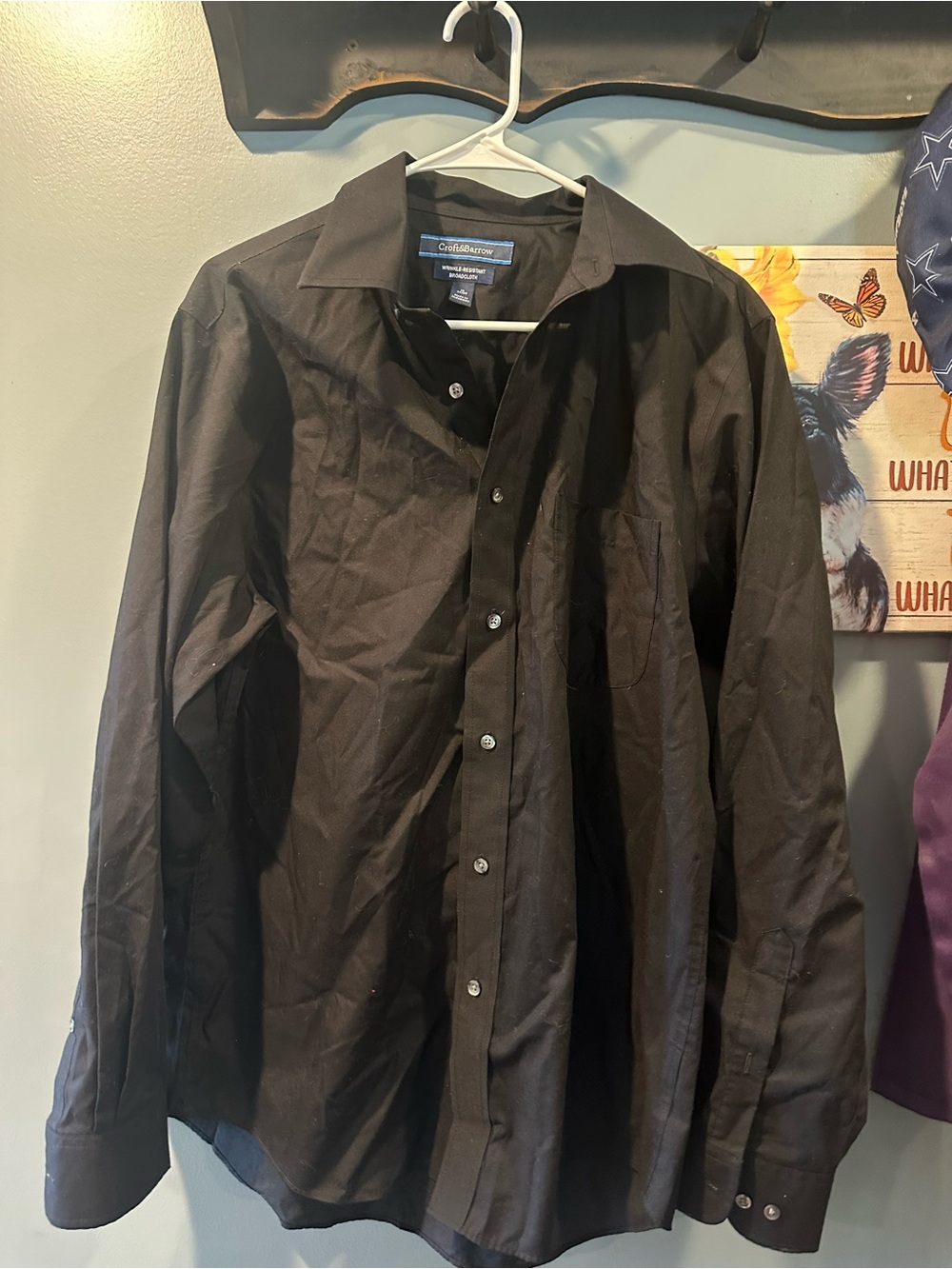 Croft & Barrow Black Wrinkle-Resistant Button-Up Shirt